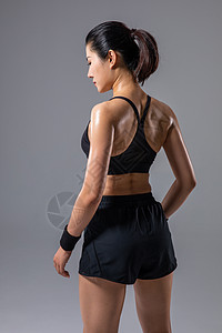 运动女性背部肌肉图片素材