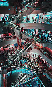 科技感商场自动扶梯图片
