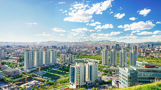 蒙古风光乌兰巴托城市风光背景