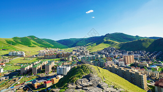 草原城市乌兰巴托城市风光背景