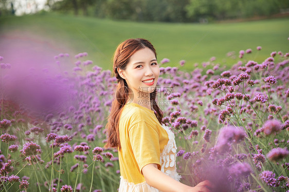 花海少女图片