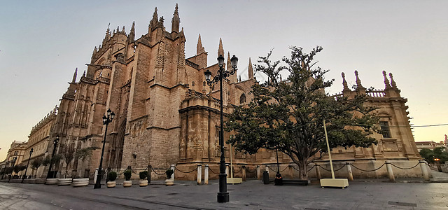 西班牙塞维利亚主教堂全景图图片