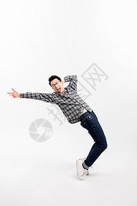 休闲男性夸张动作图片素材