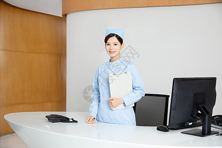 医院前台女护士形象图片