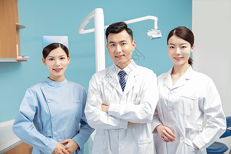 牙科诊所医疗团队背景图片