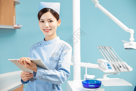 医生女性牙科诊所女护士背景