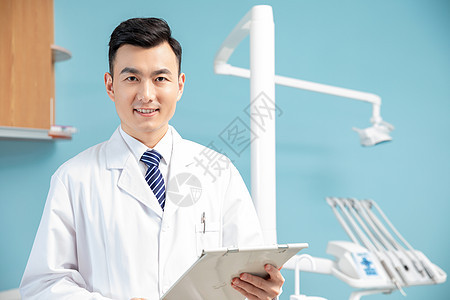 牙科诊所男医生背景图片