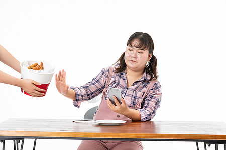 胖女孩厌食背景图片