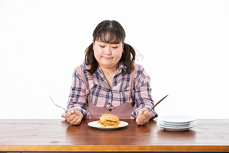 肥胖胖女孩厌食背景