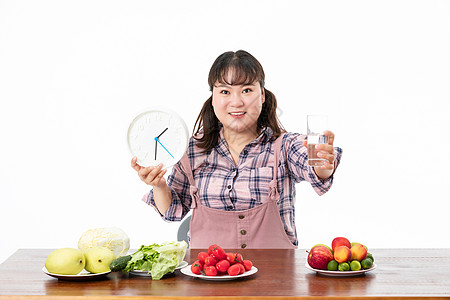 胖女孩健康饮食图片