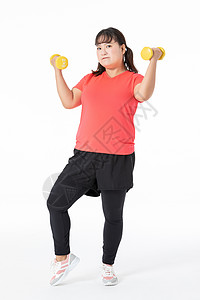 肥胖女女胖子运动减肥背景