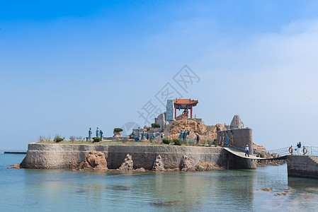 威海荣成成山头古式建筑背景