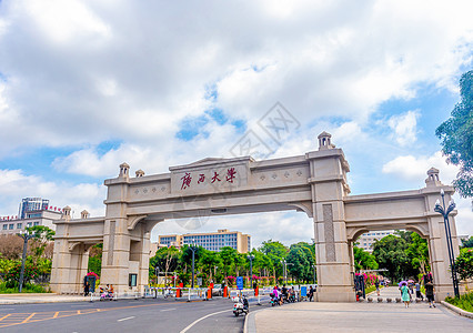 广西大学校门背景图片