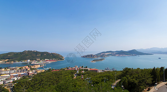 大连景色大连旅顺口入海口全景背景