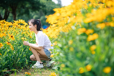 花海女孩写真图片