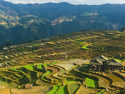 梯田风光贵州黔东南月亮山梯田景点风光背景