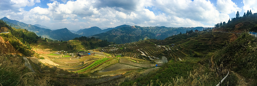 梯田风光贵州黔东南月亮山梯田景点风光背景