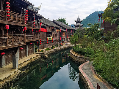 贵州山路贵州晴隆县城二十四道拐景点风光背景