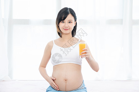 孕妇喝橙汁背景
