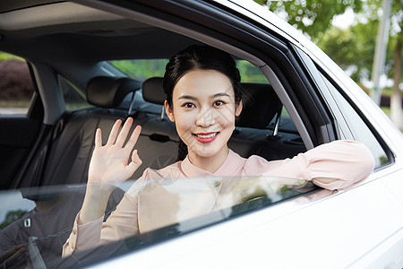 汽车女车内女乘客背景