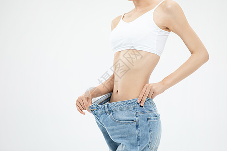 测量腰围减肥瘦身背景