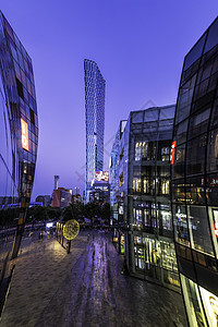 北京商圈北京三里屯的夜景背景