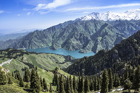 夏季的天山天池图片