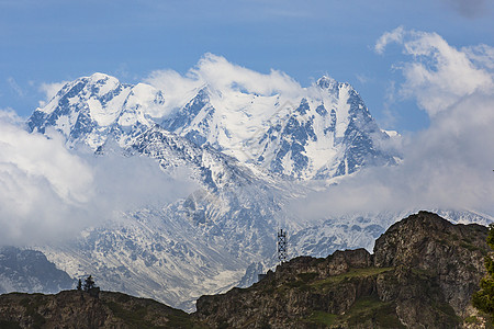 夏季的天山天池背景