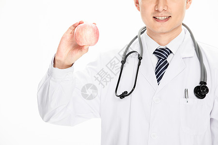 男医生拿苹果高清图片