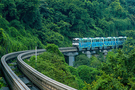 山城重庆立体交通单轨列车背景图片