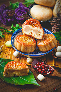 豆沙广式月饼图片