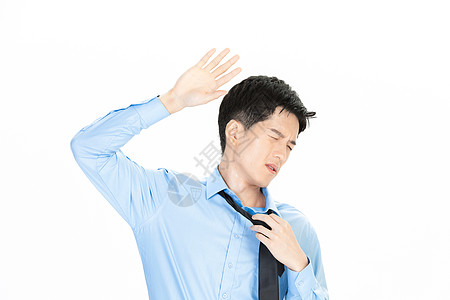 男性出汗燥热图片素材