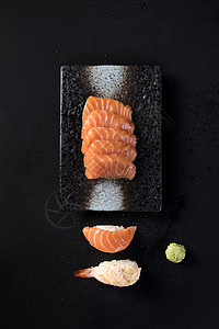 日料三文鱼刺身寿司组合图片