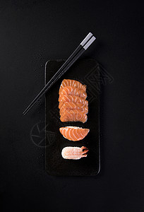 三文鱼寿司摆盘背景图片