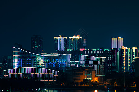 汉口江滩夜景风光背景图片