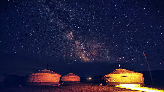 蒙古风情蒙古国璀璨星空背景