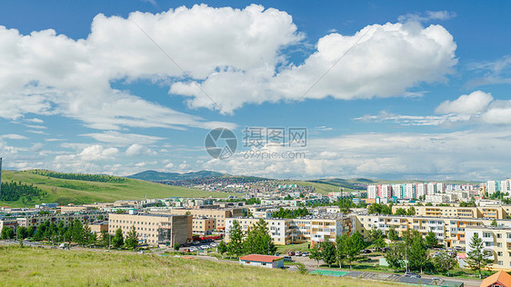 蒙古国草原城市额尔登特图片