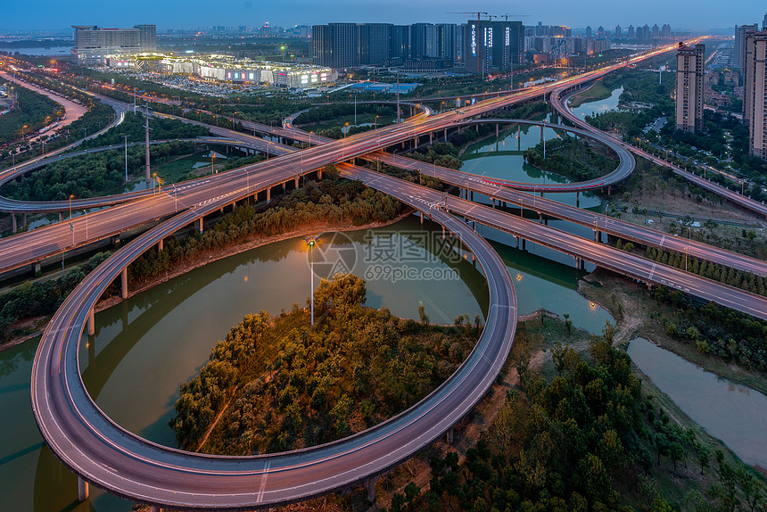 武汉城市立交桥夜景图片