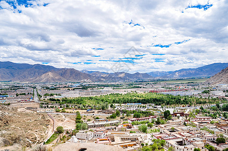 西藏拉萨色拉寺风光背景图片