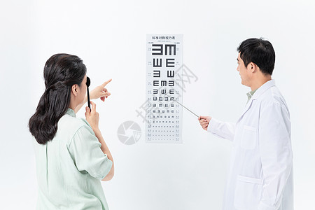 眼科医生给病人检查视力图片
