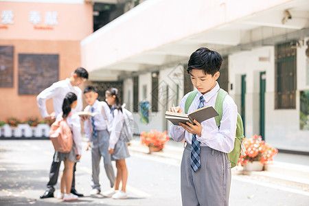 小学生看书学习图片