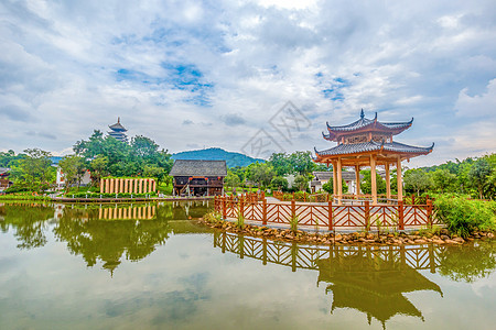 广西民族村美景背景图片