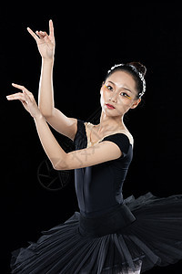 年轻美女芭蕾舞表演背景图片