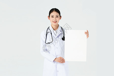 女医生手持白纸形象图片