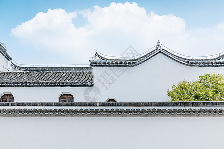 围墙中式建筑背景