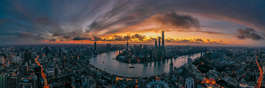 上海日出火烧云图片