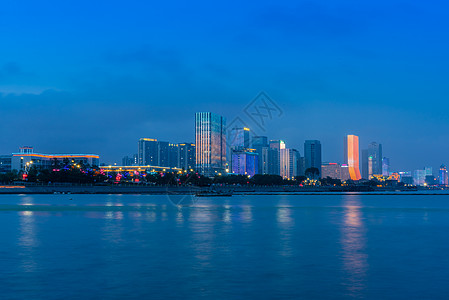 青岛市北青岛城市风光夜景背景