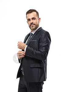 商务男性整理袖口背景图片