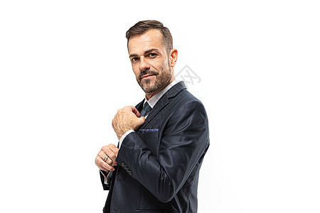 商务男性整理袖口背景图片