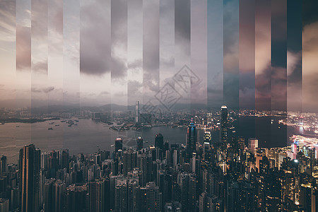 香港维多利亚港分时图片